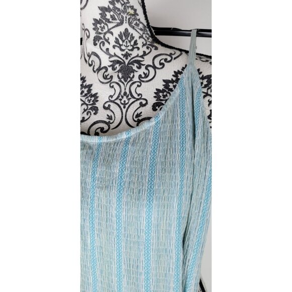 Splendid Dress Womens Size Large Maxi Striped Teal/White - Picture 2 of 14